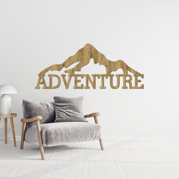 Vyrezávaný drevený obraz na stenu hory - ADVENTURE: HDF - Javor 60 x 25 cm 4406-84813 HDF0406
