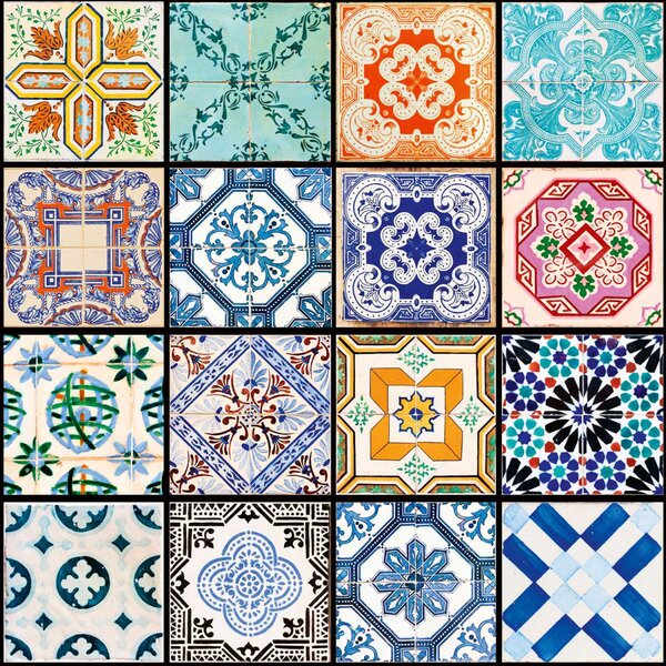 DIMEX | Plexisklo za kuchynskú linku PGT-06060-079 | 60 x 60 cm Starobylé kachličky