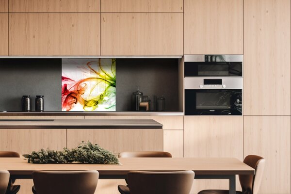 DIMEX | Plexisklo za kuchynskú linku PGT-06060-073 | 60 x 60 cm Farebný dym