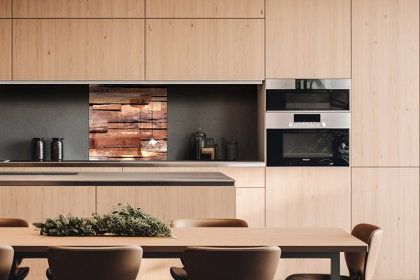 DIMEX | Plexisklo za kuchynskú linku PGT-06060-063 | 60 x 60 cm Drevený múr