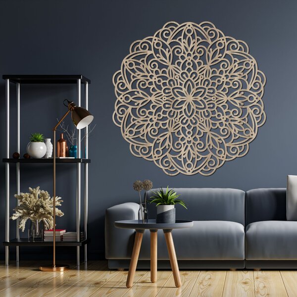 Drevená mandala na stenu, kvetinová dekorácia | MELLANY: HDF - Javor 20 cm 4412-85828 HDF0248