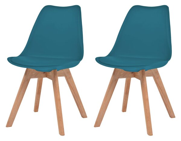 Jedálenské stoličky 2 ks, tyrkysové, plast