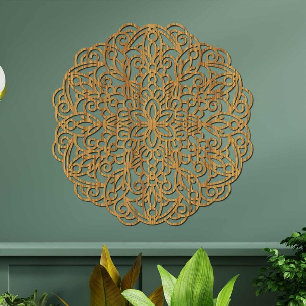 Drevená mandala na stenu, kvetinová dekorácia | MELLANY: HDF - Javor 20 cm 4412-85828 HDF0248