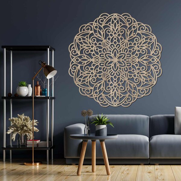 Drevená mandala na stenu, kvetinová dekorácia | MELLANY: HDF - Javor 20 cm 4412-85828 HDF0248
