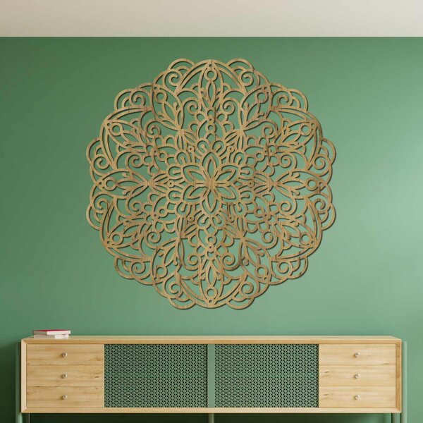 Drevená mandala na stenu, kvetinová dekorácia | MELLANY: HDF - Javor 20 cm 4412-85828 HDF0248