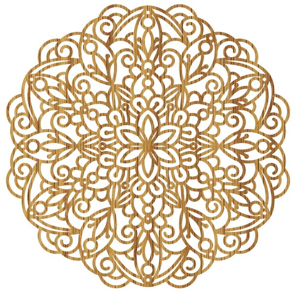 Drevená mandala na stenu, kvetinová dekorácia | MELLANY: HDF - Javor 20 cm 4412-85828 HDF0248