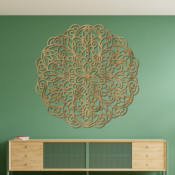 Drevená mandala na stenu, kvetinová dekorácia | MELLANY: HDF - Javor 20 cm 4412-85828 HDF0248