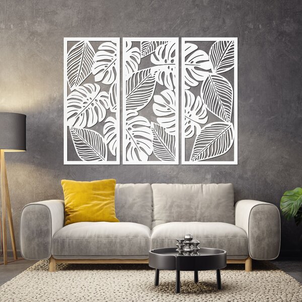 Trojdielny obraz ba stenu monstera | LAJFEN: HDF - Javor 60 x 45 cm 4420-86591 HDF0523