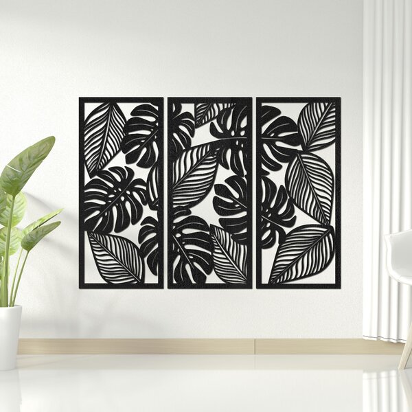 Trojdielny obraz ba stenu monstera | LAJFEN: HDF - Javor 60 x 45 cm 4420-86591 HDF0523