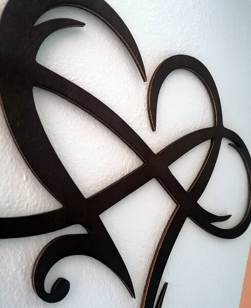 Drevený obraz na stenu motívom srdca | LOVE: HDF - Javor 30 x 26 cm 4424-87466 HDF0389