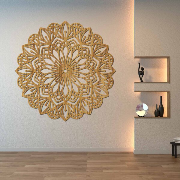 Drevená dekorácia na stenu mandala | PETALUM: HDF - Javor 20 cm 4430-88371 HDF0252