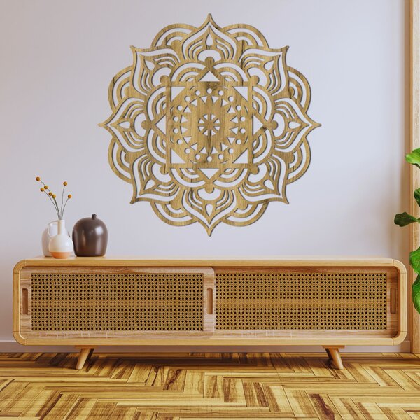 Drevená mandala na stenu ako obraz | SYMMETRIA: HDF - Javor 20 cm 4431-88616 HDF0353