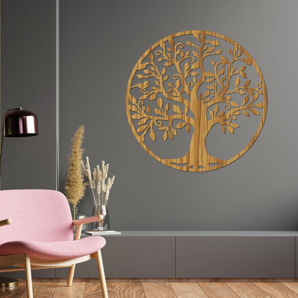 Drevený obraz Strom života – elegantná nástenná dekorácia z dreva | LIFIRIN: HDF - Orech 20 cm 4434-88913 HDF0510
