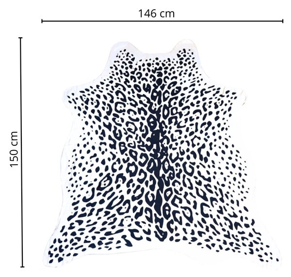 Osuška LEOPARD, čiernobiela 146 x 150 cm, 100% polyester