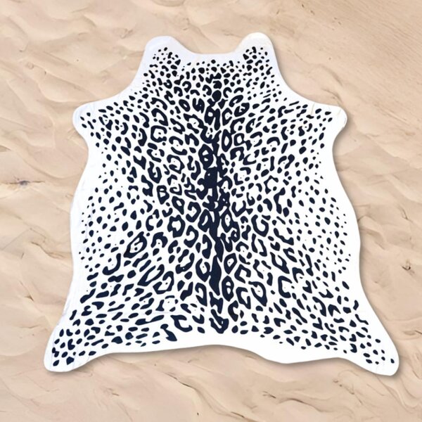 Osuška LEOPARD, čiernobiela 146 x 150 cm, 100% polyester