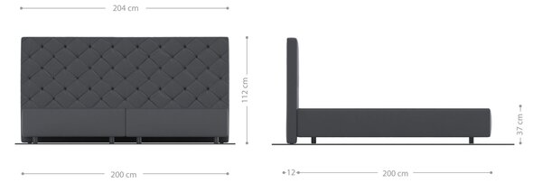 DELIFE Boxspring posteľ Dream-Great mikrovlákno sivá 200×200 cm