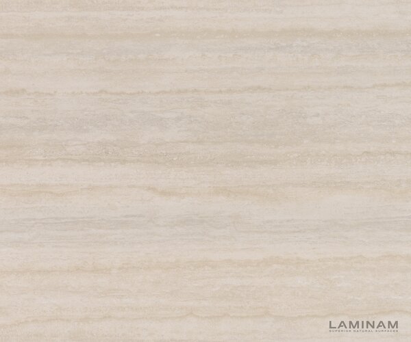 DELIFE TV stolík Cuor 180 cm keramika Laminam® Travertino Bianco krémovo biela 1 výklopné dvierka 2 zásuvky závesné