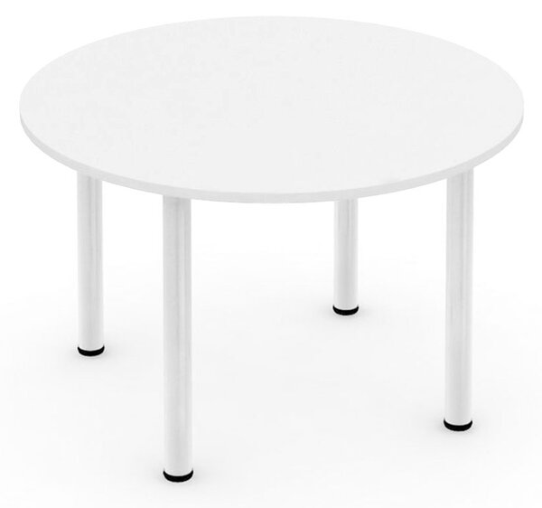DREVONA Okrúhly stôl Ø 120 biely lesklé nohy REA FLAT 4