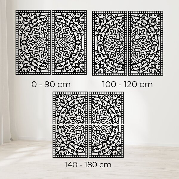 Drevený 2-dielny obraz Mandala – Vyrezávaná nástenná dekorácia - FLOUFER: Preglejka Topoľ - Honey 3071 20 cm 4452-91208 PR0514-C