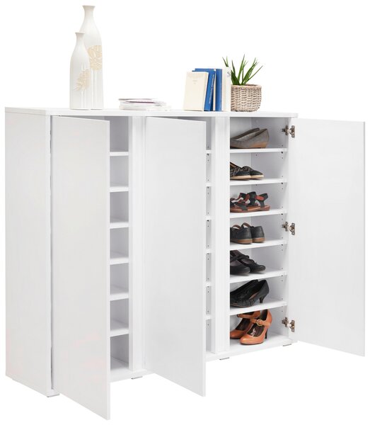 SKRINKA NA TOPÁNKY, biela, 145/120/34 cm Xora - Skrine, regály & police na topánky
