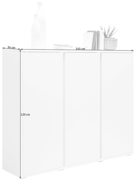 SKRINKA NA TOPÁNKY, biela, 145/120/34 cm Xora - Skrine, regály & police na topánky