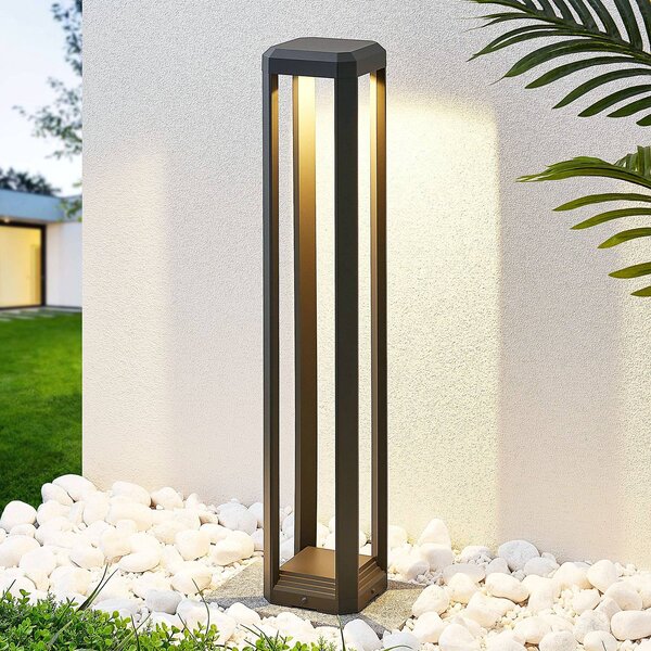 Lucande LED svetlo na chodník Fery, antracitová farba, kov, 80 cm, IP65, Hliník / sivá / zinok, Hliník, Moderný, Osvetlenie príjazdovej cesty