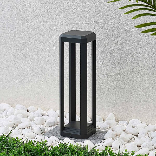 Lucande LED podstavné svietidlo Fery, antracit, kov, 50 cm, IP65, Čierna, Hliník, Moderný, Vonkajčie stĺpové osvetlenie