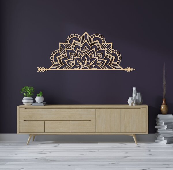Mandala na stenu z dreva | ARONV: HDF - Javor 60 x 25 cm 4456-91773 HDF0492