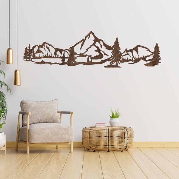 Vyrezávaný obraz na stenu s motívom hôr a lesa - NATURAE: HDF - Javor 30 x 113 cm 4458-92694 HDF0529