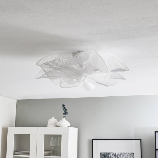 Slamp LA BELLE ÉTOILE stropné svietidlo biele, 73 cm, Biela / opálová, Obývacia izba / jedáleň, Plast, Dizajn, Závesné svietidlo