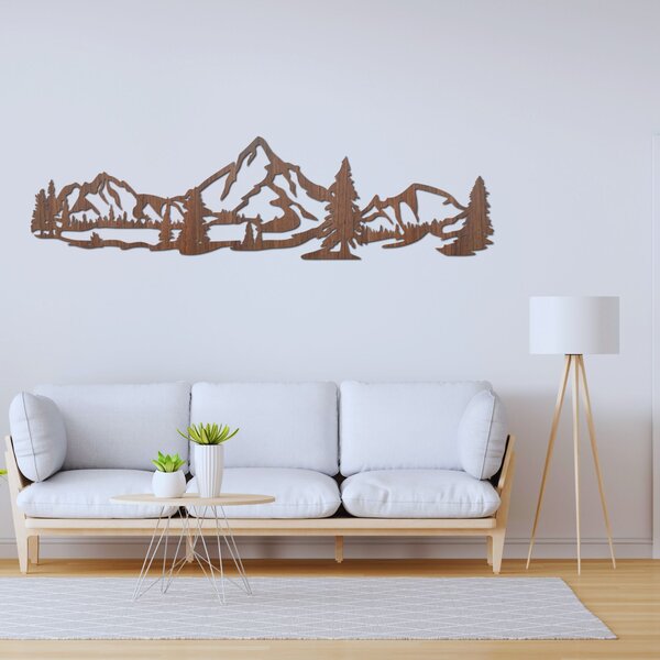 Vyrezávaný obraz na stenu s motívom hôr a lesa - NATURAE: HDF - Javor 30 x 113 cm 4458-92694 HDF0529
