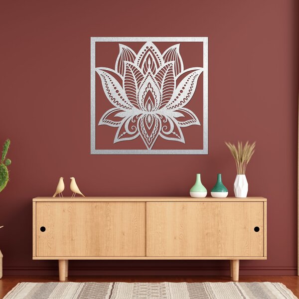 Mandala lotosový kvet na stenu dizajn štvorec - ALAKSTRA: Preglejka Topoľ - Honey 3071 30 cm 4464-92739 PR0465