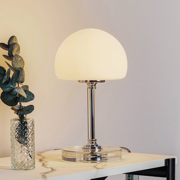 Ancilla – pochrómovaná stolná LED lampa, stmievač, Chrómová / strieborná, Obývacia izba / jedáleň, kov, Moderný, Stojacie svietidlo