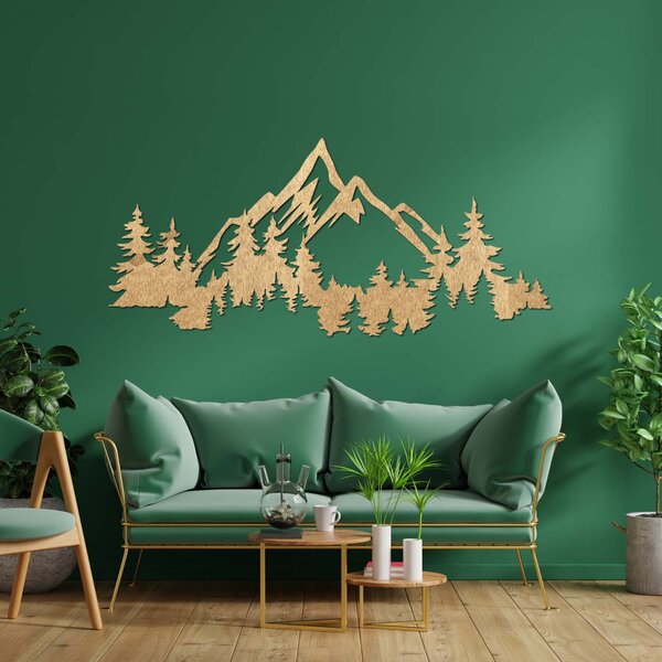 Moderná drevená dekorácia na stenu hory a les | CEADER: Preglejka Topoľ - Honey 3071 55 x 24 cm 4466-92883 PR0526