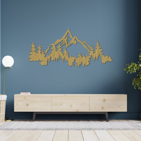 Moderná drevená dekorácia na stenu hory a les | CEADER: Preglejka Topoľ - Honey 3071 55 x 24 cm 4466-92883 PR0526