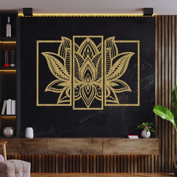 Pôsobivá drevená dekorácia lotosový kvet | PURUS: Preglejka Topoľ - Honey 3071 20 x 27 cm 4472-93499 PR0467