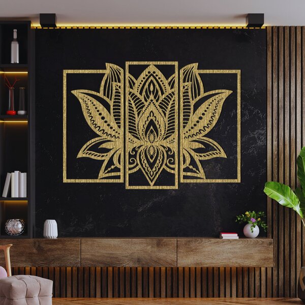 Pôsobivá drevená dekorácia lotosový kvet | PURUS: Preglejka Topoľ - Honey 3071 20 x 27 cm 4472-93499 PR0467