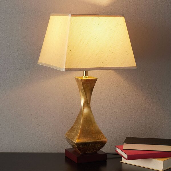 Stolná lampa Deco so zlatým podstavcom, Mosadz / zlato, Obývacia izba / jedáleň, kov, Moderný, Stojacie svietidlo