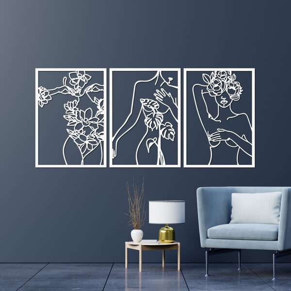 Viacdielna dekorácia na stenu žena | FEMIN: HDF - Javor 65 x 30 cm 4475-94047 HDF0480