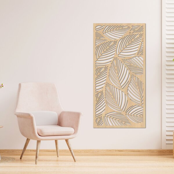 Drevená nástenná dekorácia List – tropický panelový obraz | LUFUS: HDF - Javor 40 x 20 cm 4478-94182 HDF0268