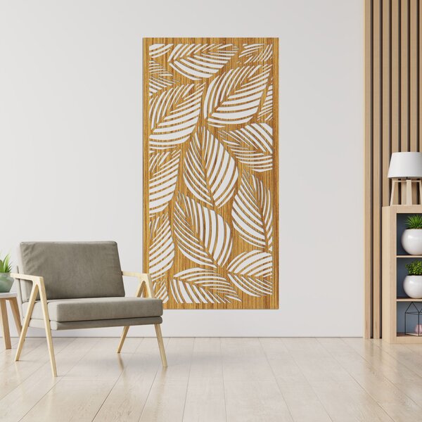Drevená nástenná dekorácia List – tropický panelový obraz | LUFUS: HDF - Javor 40 x 20 cm 4478-94182 HDF0268
