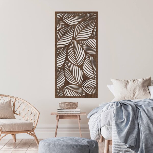 Drevená nástenná dekorácia List – tropický panelový obraz | LUFUS: HDF - Javor 40 x 20 cm 4478-94182 HDF0268