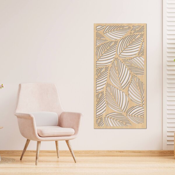 Drevená nástenná dekorácia List – tropický panelový obraz | LUFUS: HDF - Javor 40 x 20 cm 4478-94182 HDF0268