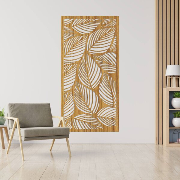 Drevená nástenná dekorácia List – tropický panelový obraz | LUFUS: HDF - Javor 40 x 20 cm 4478-94182 HDF0268