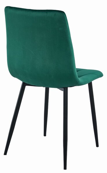 Jedálenská zostava: TESSA 120x60 artisan dub/čierne nohy + 4 ks DORA stoličky tmavozelené/čierne nohy