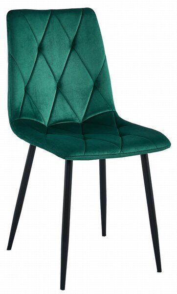 Jedálenská zostava: TESSA 120x60 artisan dub/čierne nohy + 4 ks DORA stoličky tmavozelené/čierne nohy