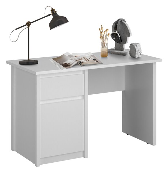 KONDELA PC stôl 1D1S/120, biela, ERODIN