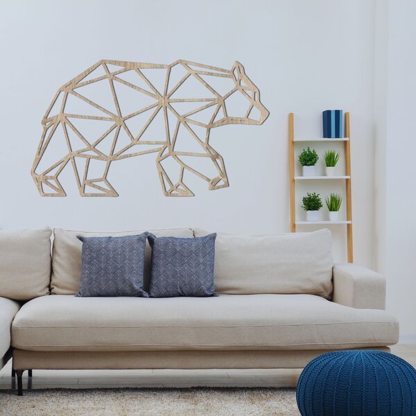 Vyrezávaný obraz na stenu medveď - ARCTOS: HDF - Javor 50 x 29 cm 4482-94704 HDF0240