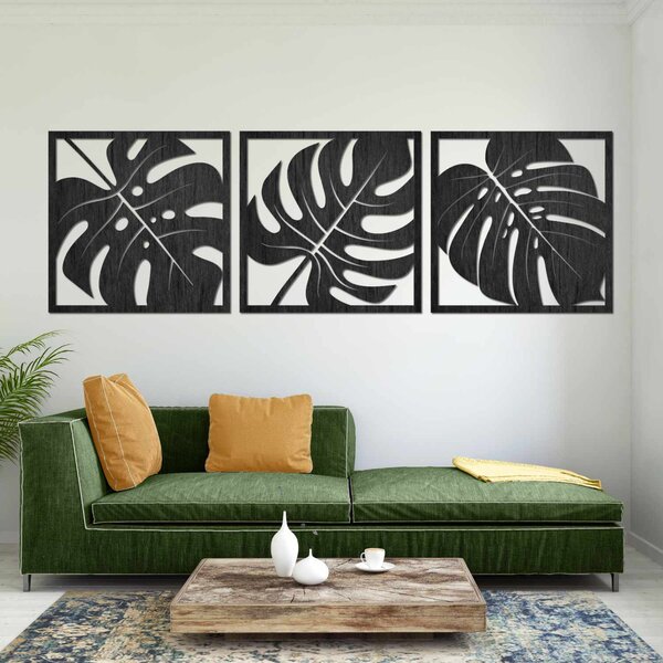 Drevená nástenná dekorácia monstera | SALAS: Preglejka Topoľ - Honey 3071 20 x 60 cm 4483-94862 PR0536