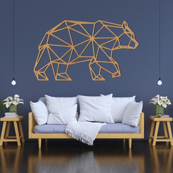 Vyrezávaný obraz na stenu medveď - ARCTOS: HDF - Javor 50 x 29 cm 4482-94704 HDF0240
